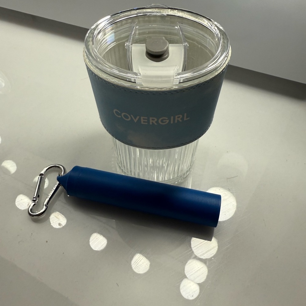 COVERGIRL Blue Insulated Tumbler with Carabiner